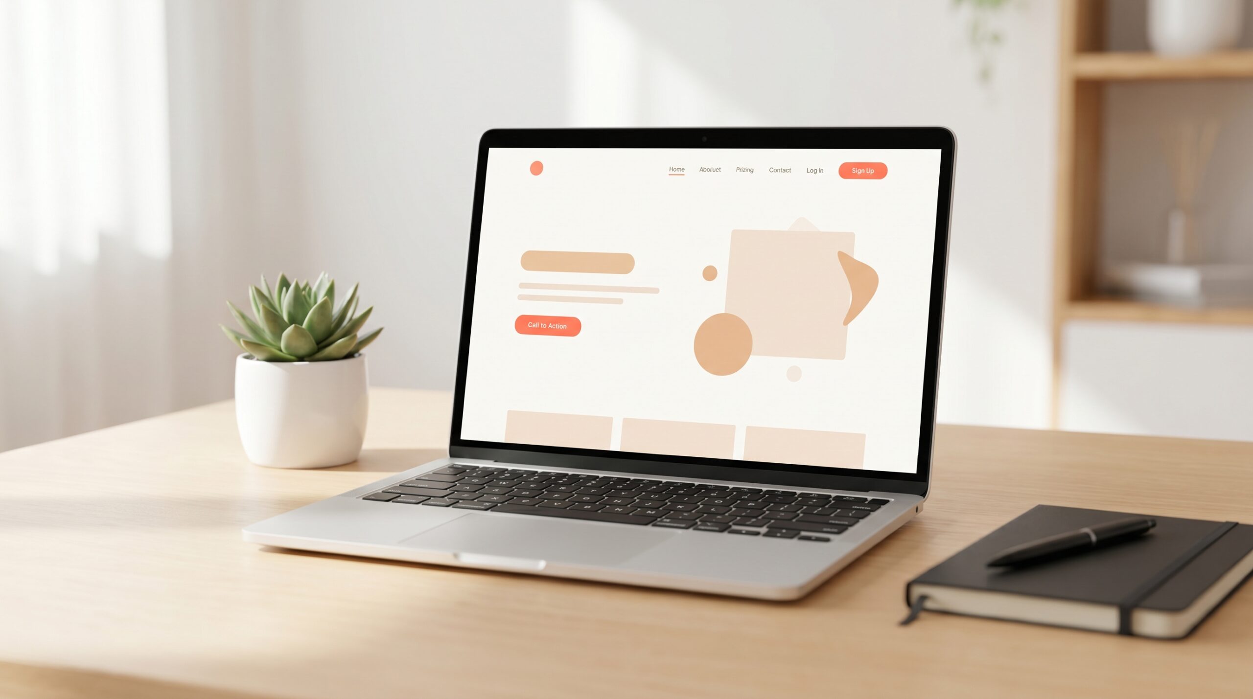 Professional website mockup on laptop